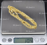 14K Yellow Gold Hollow Rope Necklace #13001