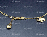 14K Yellow Gold Mixed Charm Anklet #13010