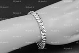 14k Solid White Gold Men's Curb Link Bracelet #