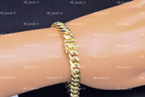 14k Solid Yellow Gold Men's Curb Link Bracelet #13059