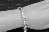 14k Solid White Gold Men's Curb Link Bracelet #