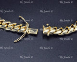 14k Solid Yellow Gold Men's Curb Link Bracelet #13059