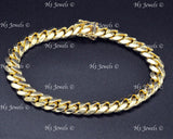 14k Solid White Gold Men's Curb Link Bracelet #