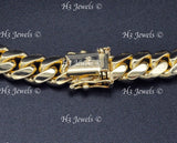 14k Solid Yellow Gold Men's Curb Link Bracelet #13059