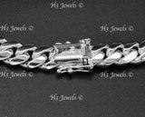 14k Solid White Gold Men's Curb Link Bracelet #