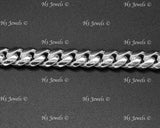 14k Solid White Gold Men's Curb Link Bracelet #