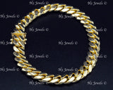 14k Solid Yellow Gold Men's Curb Link Bracelet #13059