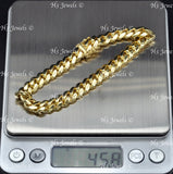 14k Solid Yellow Gold Men's Curb Link Bracelet #13059