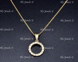 14K Yellow Gold CZ Cubic Zirconia Circle Pendant #13068