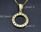 14K Yellow Gold CZ Cubic Zirconia Circle Pendant #13068