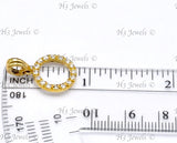 14K Yellow Gold CZ Cubic Zirconia Circle Pendant #13068