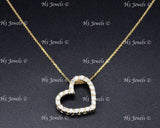 14K Yellow Gold CZ Cubic Zirconia Open Heart Pendant #13078