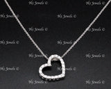 14K White Gold CZ Cubic Zirconia Open Heart Pendant #13098