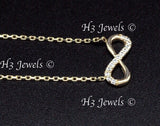 14K Yellow Gold CZ Cubic Zirconia Infinity Necklace #13126