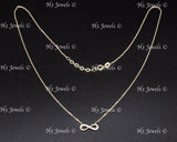 14K Yellow Gold CZ Cubic Zirconia Infinity Necklace #13126