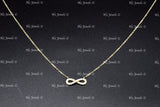 14K Yellow Gold CZ Cubic Zirconia Infinity Necklace #13135