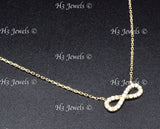 14K Yellow Gold CZ Cubic Zirconia Infinity Necklace #13135