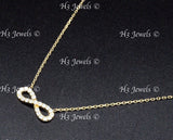 14K Yellow Gold CZ Cubic Zirconia Infinity Necklace #13135