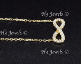 14K Yellow Gold CZ Cubic Zirconia Infinity Necklace #13135