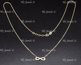 14K Yellow Gold CZ Cubic Zirconia Infinity Necklace #13135