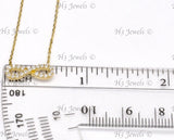 14K Yellow Gold CZ Cubic Zirconia Infinity Necklace #13135